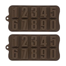 方形數字10格矽膠模具, 單一顏色, 2個