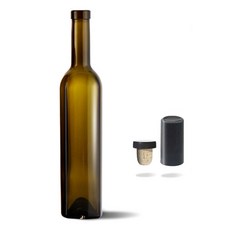 mir 方形軟木塞葡萄酒瓶 500ml + 瓶口封蓋 12入組, 1套