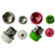 PEARL LIFE 珍珠金屬 蔬菜造型模具 花朵組 + 星星組, 混合顏色, 1套