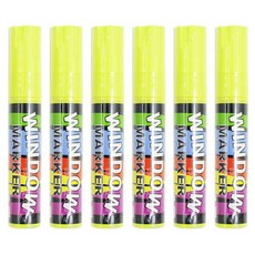 CKS 新雪克 玻璃麥克筆 L 黃色, 1個, 6個