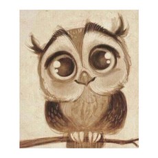 KMELLIE 3D 可愛貓頭鷹 AB圓形鑽石畫 30 x 30 cm, 混合顏色, 1個