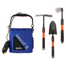 SAPA 摺疊式Edge水桶 + 趕海工具3件組, 水桶(藍色), 趕海工具(混色)