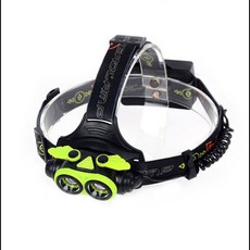 줌기능 헤드랜턴 2XCREE XM-L6 MAX 4000LM, 연두, 1개