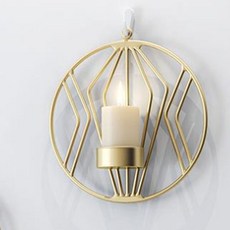 JCP 壁掛式現代圓形燭台, 金色