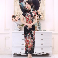 LoliDolls 花朵圖案長版旗袍 LOLI1262 黑色