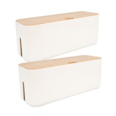 MONOFLAT 木質延長線整理盒 5孔 大型, 2個