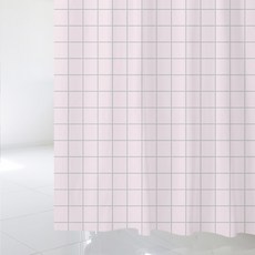 수풀 북유럽 스타일 샤워커튼 sc525 L 1800 x 1880 mm + 스테인리스 고리, 1세트