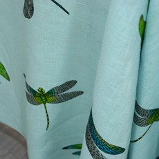 Nasan 麻印花面料 P1629-21, 混色