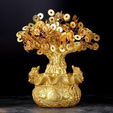 黃金搖錢樹雕像 35E25-126, 混色