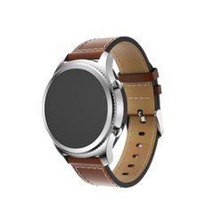 Inmuse Galaxy Frontier/Gear S3/Watch3 22mm皮革錶帶 45/46mm可交互使用, 棕色的