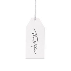 復古包裝用感謝吊牌, 100個, 白色