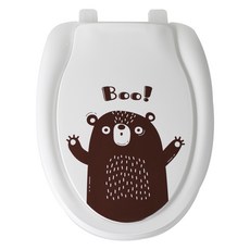 熊圖案硬質馬桶蓋, 混色, 1個