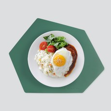 에이드엘 폴리곤 실리콘 테이블매트 2p, 카키, 가로 350mm x 세로 274mm x 두께 1.2mm