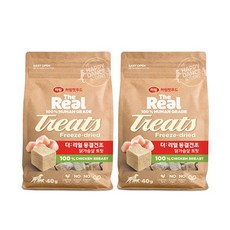 하림펫푸드더리얼 강아지 동결건조 트릿, 닭가슴살, 40g, 2개