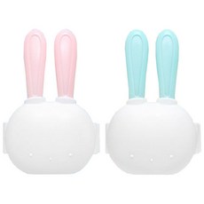 FLEXA 兔子造型餐具盒+湯匙+叉子, 粉色+薄荷綠, 2組