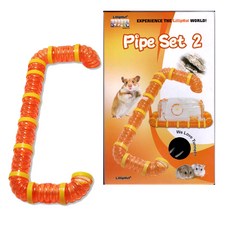 lilliphut 햄스터 파이프 터널 세트, 오렌지, 1세트