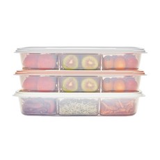 cimelax 分格式密封保鮮盒組 2000ml 3入 隨機出貨, 1組