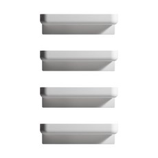 防圓角設計膠粘收納盒小, 單色, 4個