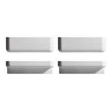 ANTS 圓角黏貼式浴室收納盒 L號+S號, 單色, 2組