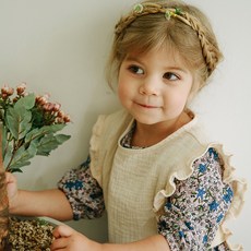 amareillael 女童荷葉邊點側飾帶背面鈕扣襯衫