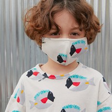 Matilda ny 孩童熱帶魚印花可過濾布立體口罩