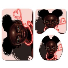 Ants 潮人姐姐 浴室布藝馬桶坐墊 + 腳踏墊套組, 粉紅色, 1套