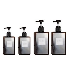 補充瓶容器 100ml*2入+280ml*2入, 深棕色, 1套