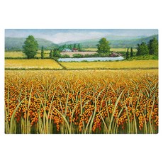 KMELLIE 3D 黃金田野 圓形 鑽石畫 DIY 60 x 40 cm, 混合色, 1套