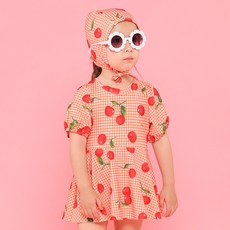 Lorry&Collin 女童可愛櫻桃連帽防護罩 + 帽子套裝