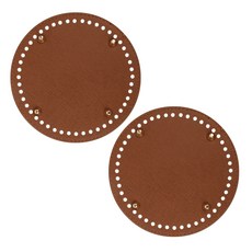 brandyarn 背包底部圓形鈕扣皮革布, 深棕色, 2個