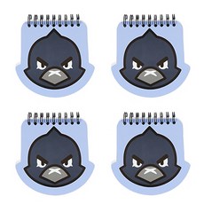 STUDIO EIGHT Brawl Stars 形狀筆記本 60 張, 烏鴉, 4個