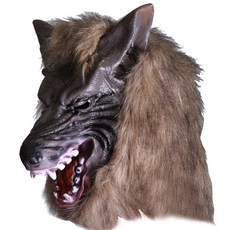 LivingDA 逼真狼人面具, 棕色