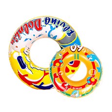 Aqua 成人海豚戲水游泳圈 120cm + 兒童烏龜游泳圈 60cm 套組, 混合色, 1套