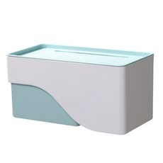 波浪紋浴室衛生紙收納盒, 天空藍, 1個