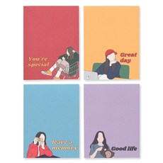 walgadaks Newtro系列便條紙 4款, Special+Great Day+Leave a Memory+Good Life, 1組