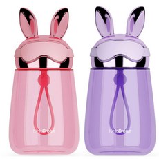 PUKO 小飛兔太空杯 2入組, 粉色+紫色