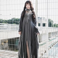 LoliDolls 黑色格子長襯衫大碼睡衣 QM6230