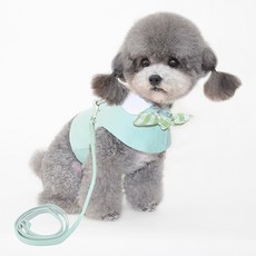 PASTEL PET 寵物粉彩蝴蝶結領口胸背帶 L, 綠色, 1個