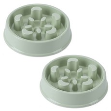 파스텔펫 급체 방지 강아지 식기 Free, 그린, 2개