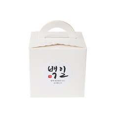 把手蕾絲盒+百日貼紙, 盒子（白色），貼紙（Cali 2）, 100套