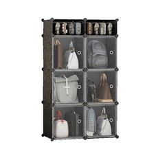 GAPANG 組合式6格收納櫃 黑色, 1組