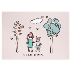 ZERO PER ZERO A3插畫風膠印海報 姐妹款