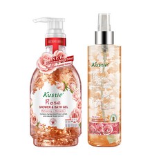 쿠스티에 로즈 2종 바디세트 샤워젤 + 바디 미스트, 1세트