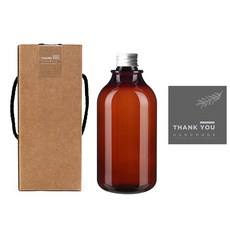 空瓶 ARB520 520ml 棕色+蓋子 銀色+盒子+貼紙 11組, 1套