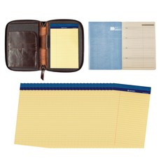 OXFORD 整皮多袋拉鍊 A5 + Legal pad A5 40 張 30p + 週計劃, 深棕色, 1套