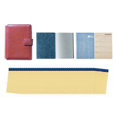 OXFORD A5筆記本皮革收納套+A5單行簿 40張 40入+筆記本+週計劃筆記本, 淺褐色, 1套