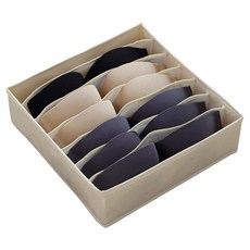 O-ON 內衣襪子隔層抽屜整理盒 7格, 黃色, 1個