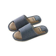 ANTS 亞麻防滑室內拖鞋, 藍色
