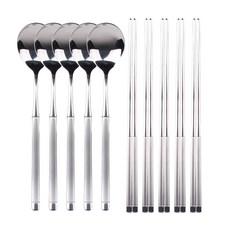 Bloom at home 磨砂筷子 5雙+湯匙 5入, 1組, 湯匙*5支+筷子*5雙