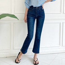 gavijean 女款直筒微喇叭鬆緊牛仔褲 1914